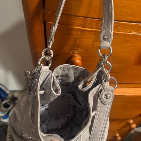 Coach Poppy Metallic Blue Crossbody Purse - Picture 3 of 10